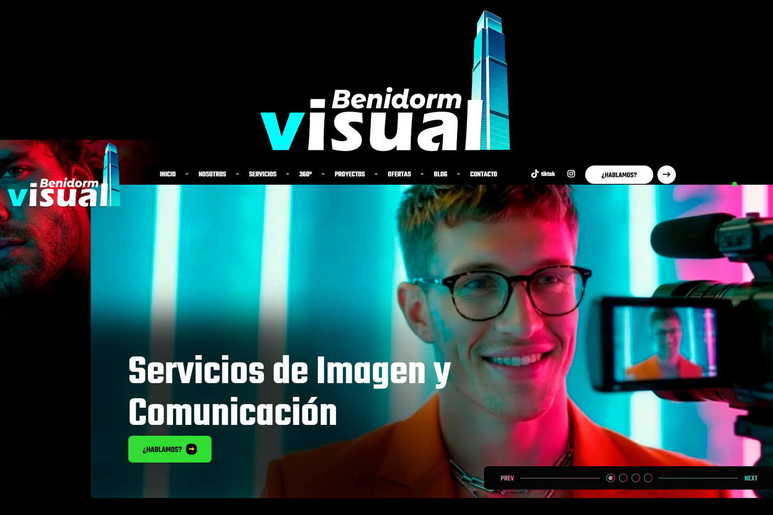 Pantalla web de Benidorm Visual, agencia de marketing y comunicación en Benidorm